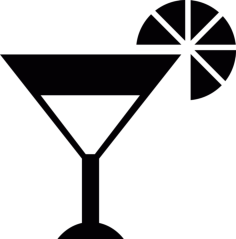 Cocktail Glass With A Orange Slice Craft Design Svg File, Free Vectors File